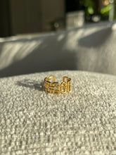 Load image into Gallery viewer, Gold Adjustable Peace Ring