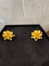 Load image into Gallery viewer, Gold Sunflower Earrings