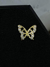 Load image into Gallery viewer, Gold Diamond Butterfly Earrings