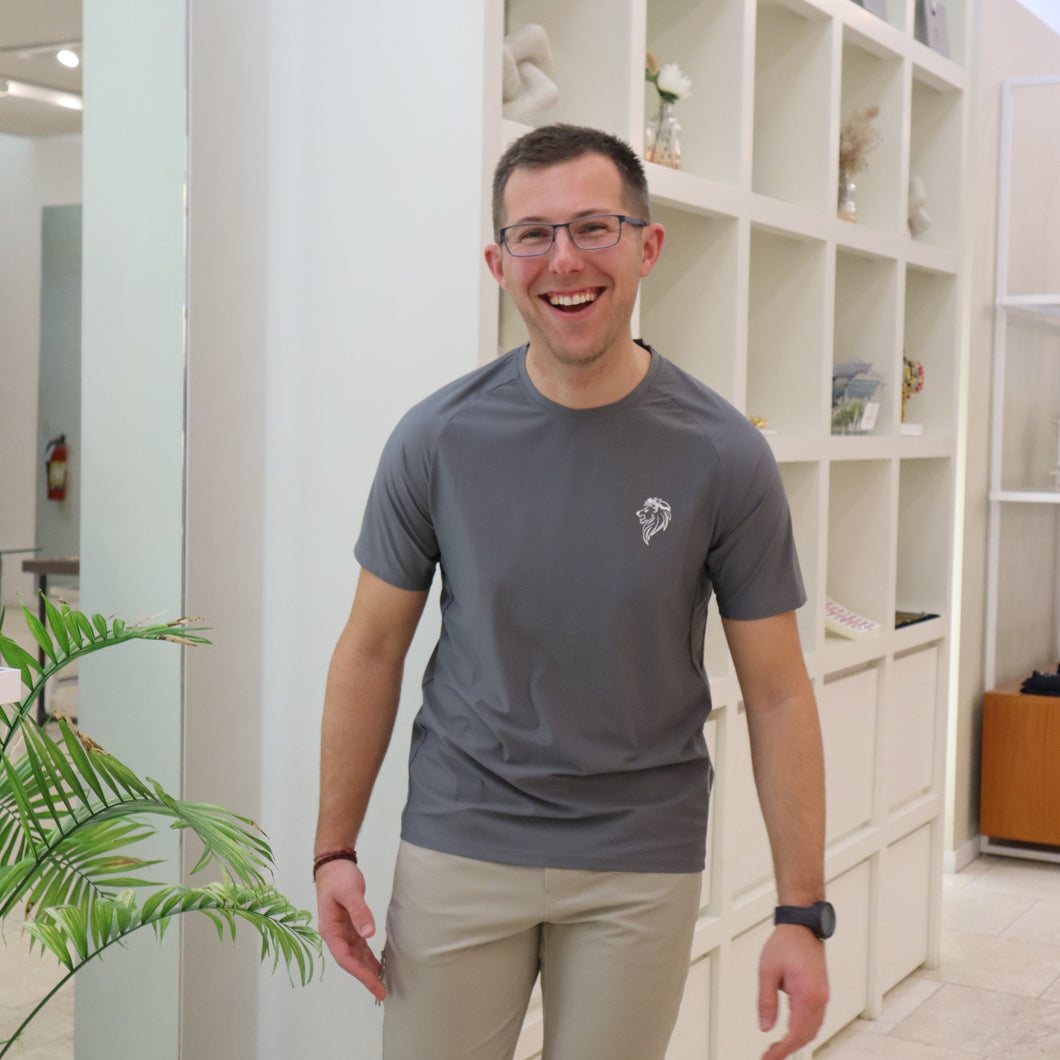 Men’s Gray Short Sleeve Active Wear T-Shirt