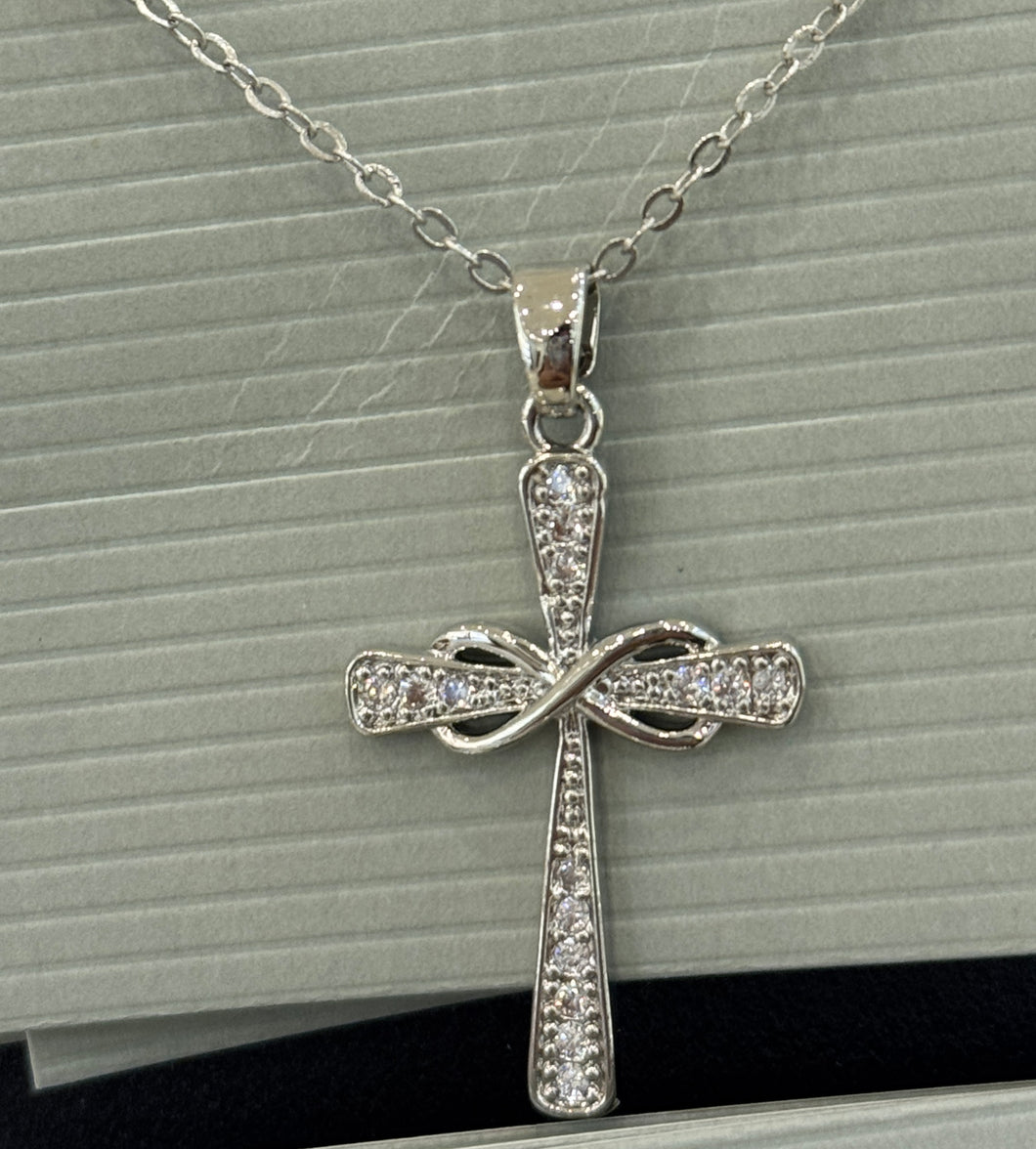 Abby Silver Cross Necklace