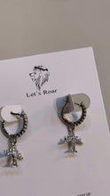 Load image into Gallery viewer, Silver Plane Drop Earrings
