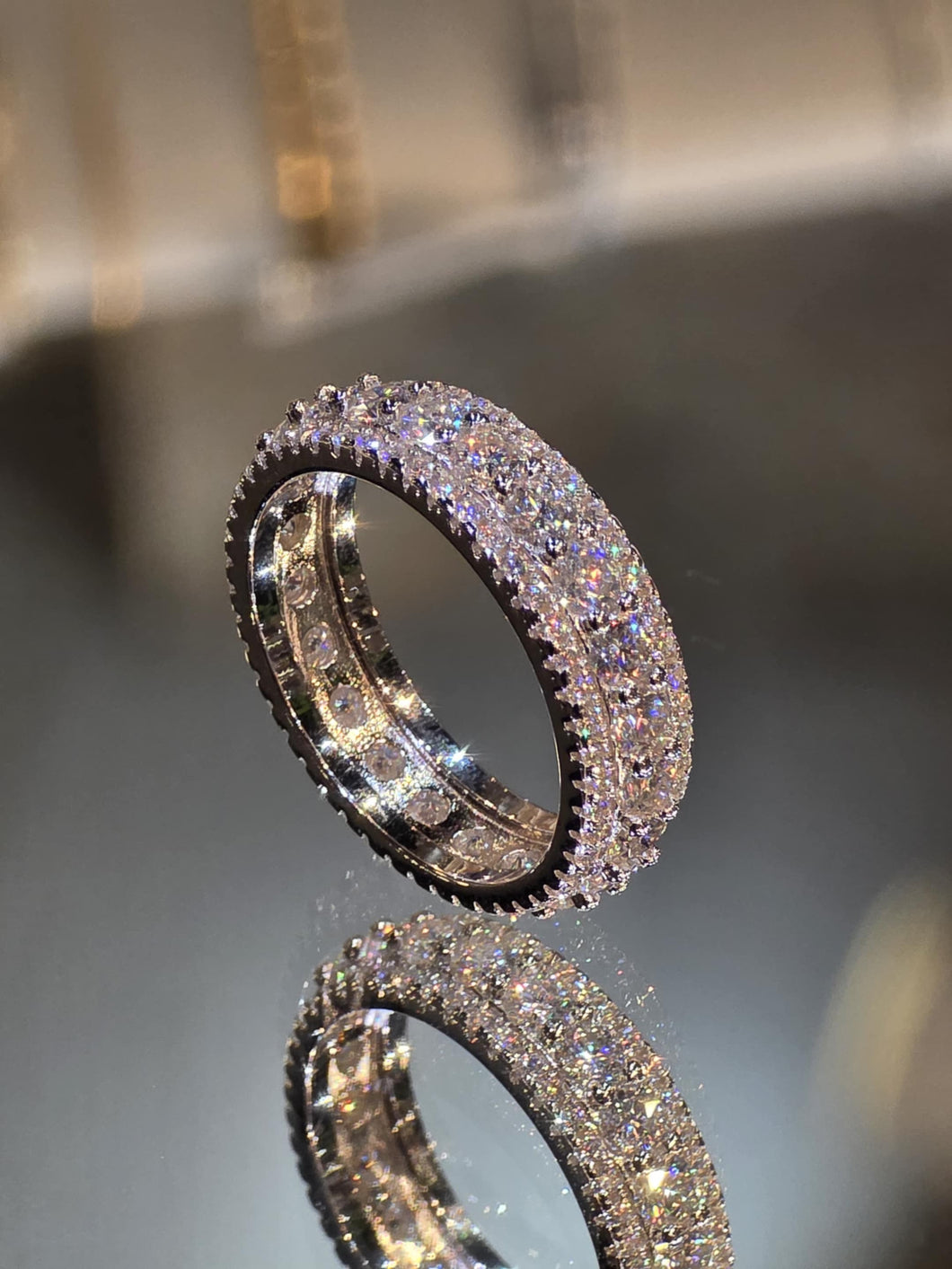 Multi-Layer Moissanite Band