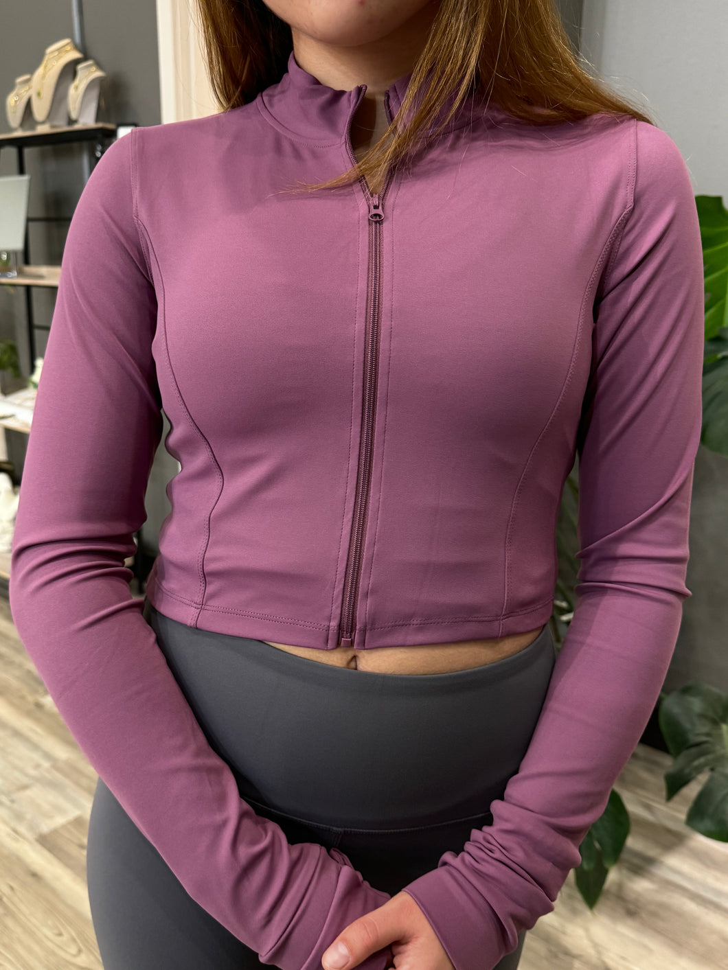 Cropped Zip Up Jacket