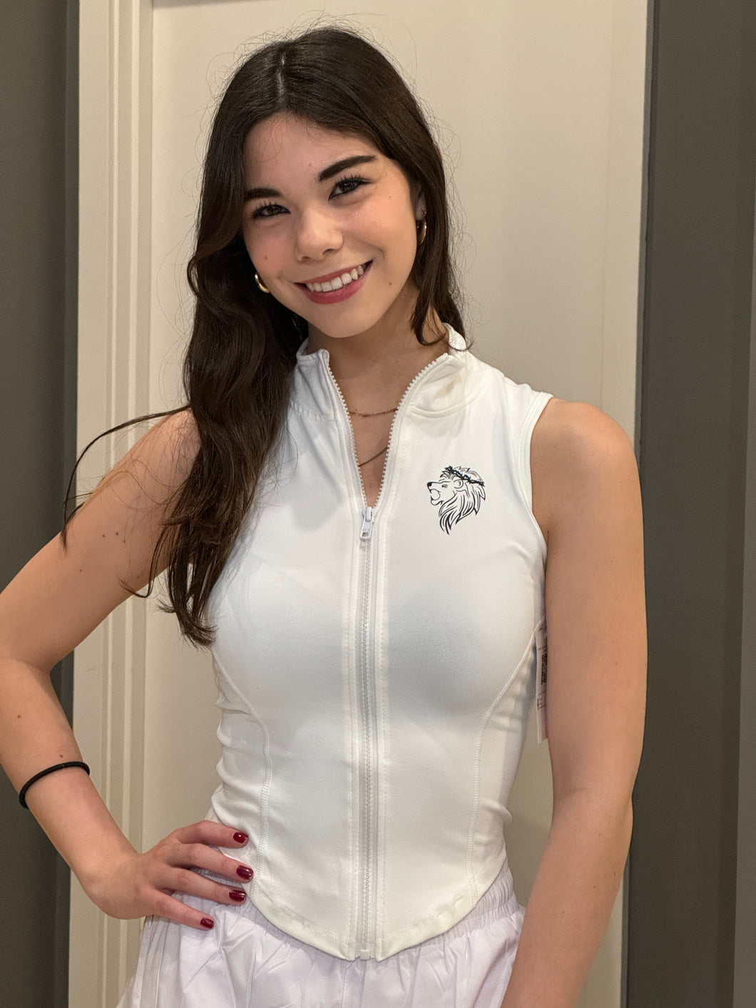 White Sleeveless Crop Vest
