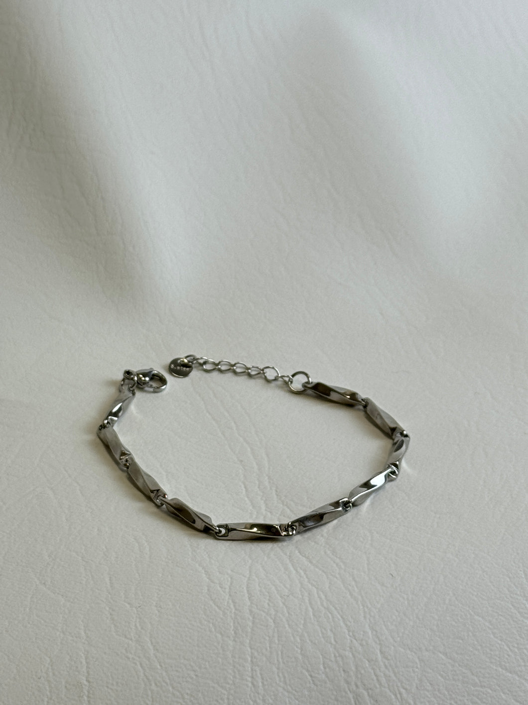 Bryer Silver Twist Link Bracelet