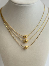 Load image into Gallery viewer, Gold 3 Tiered Layered Sphere Pendant Necklace
