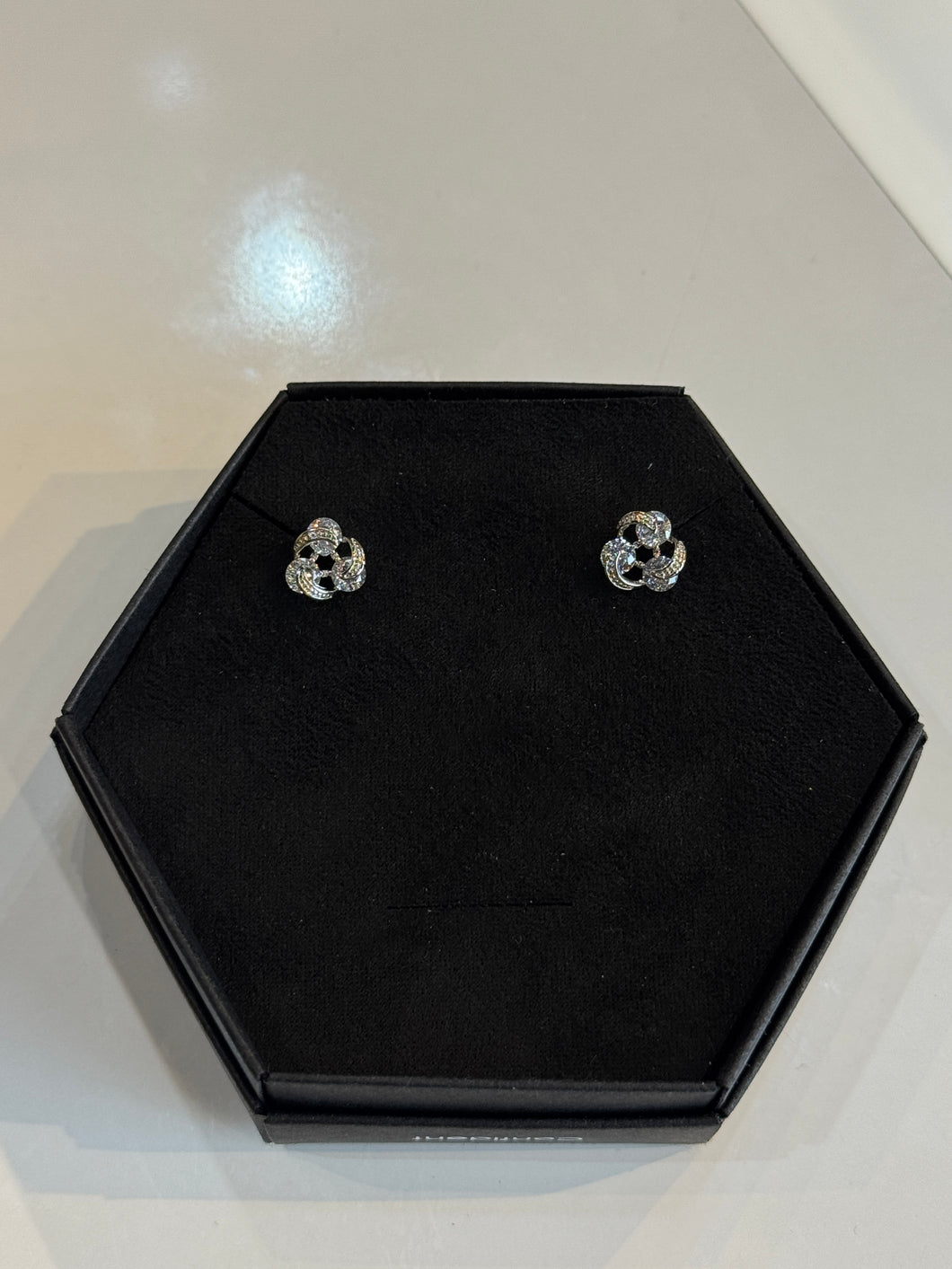 Karri Silver Swirl Diamond Stud Earrings