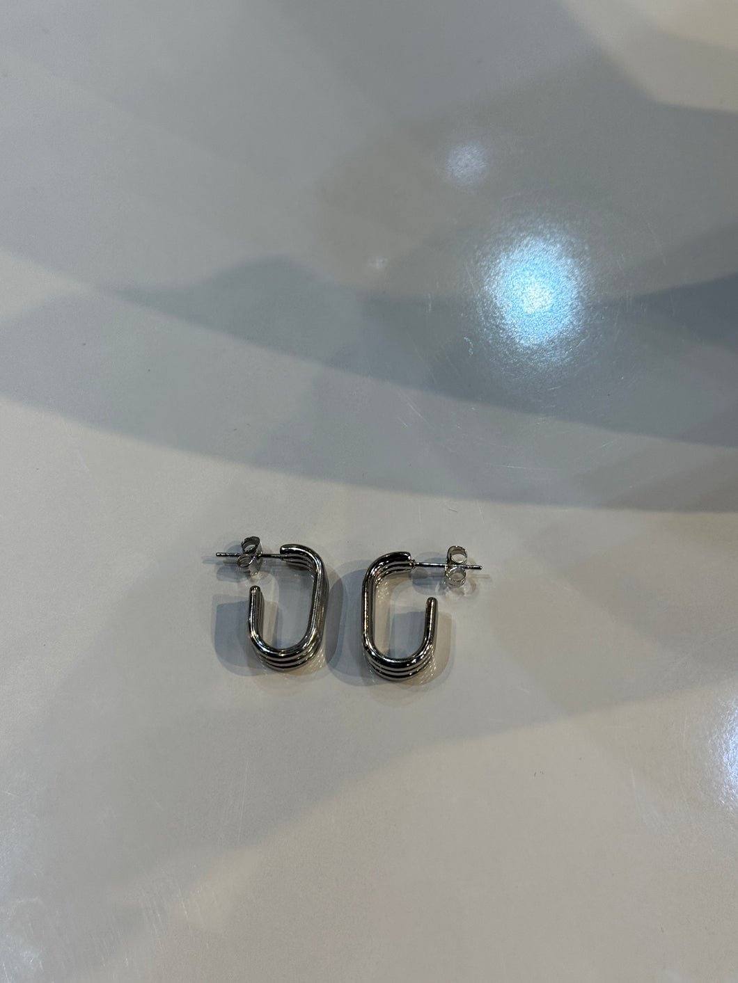 Silver Nora Open Hoop Earrings