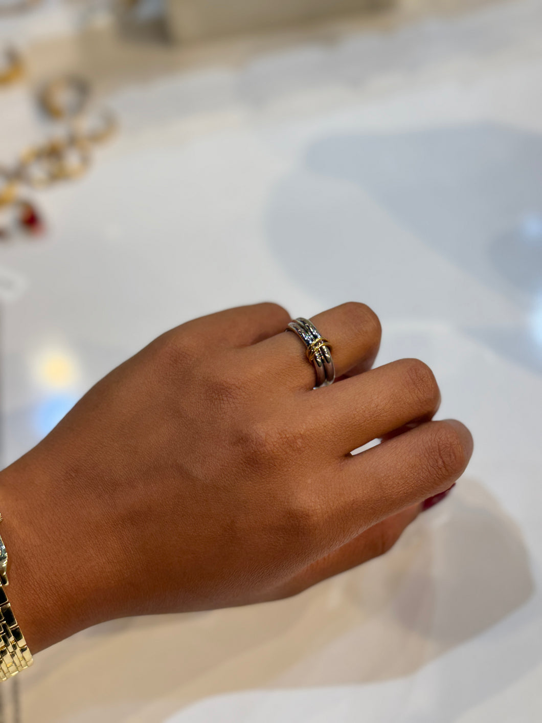 Two Tone Double Ring Tiana Ring