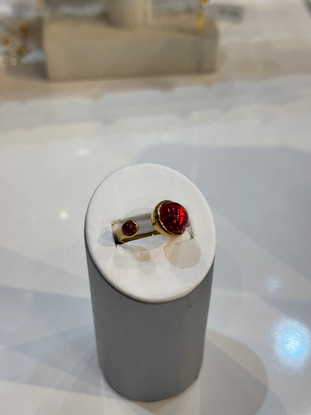 Gold Rian Open Ruby Ring