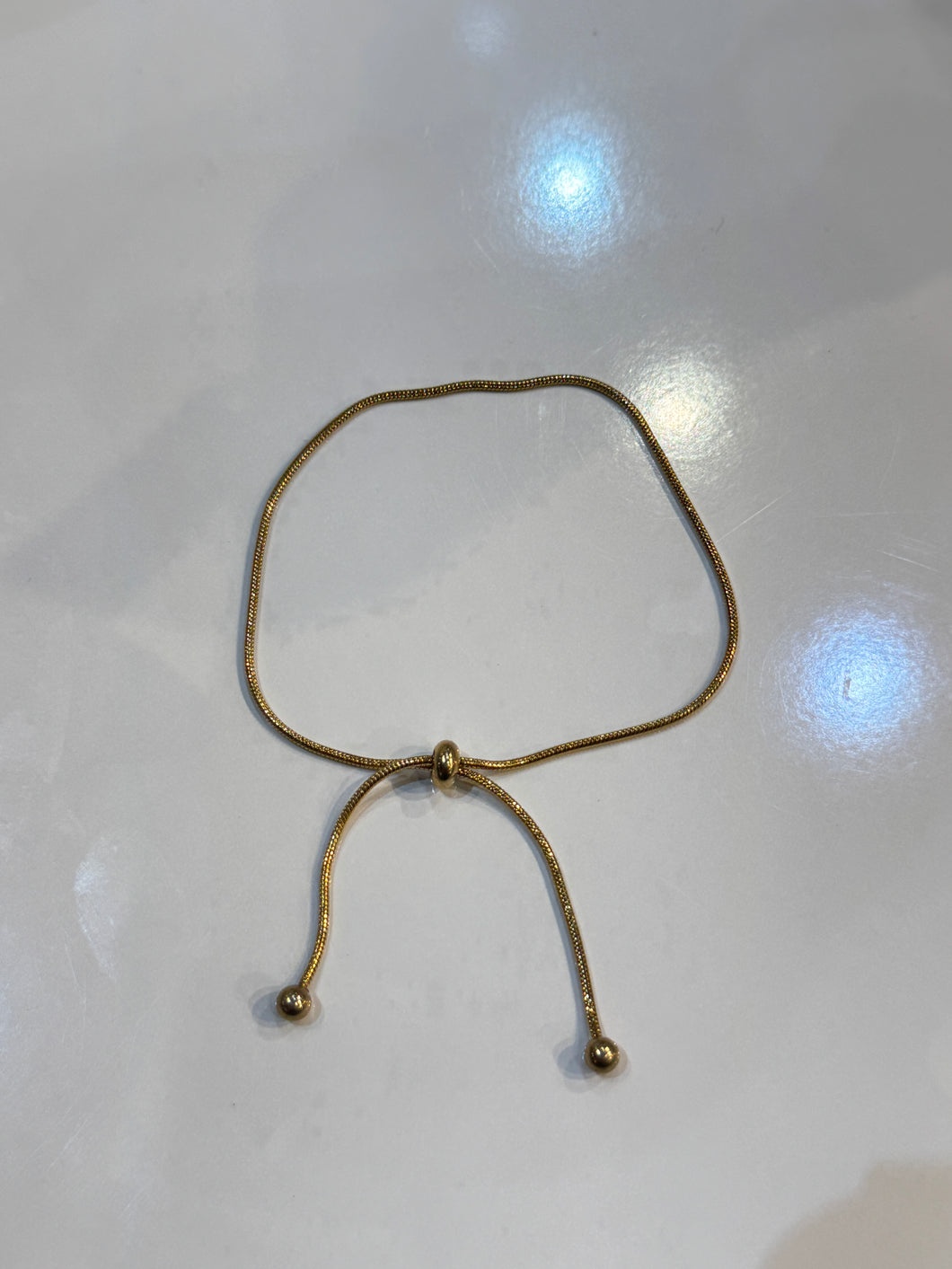 Gold Sydney Pull Slide Adjustable Bracelet