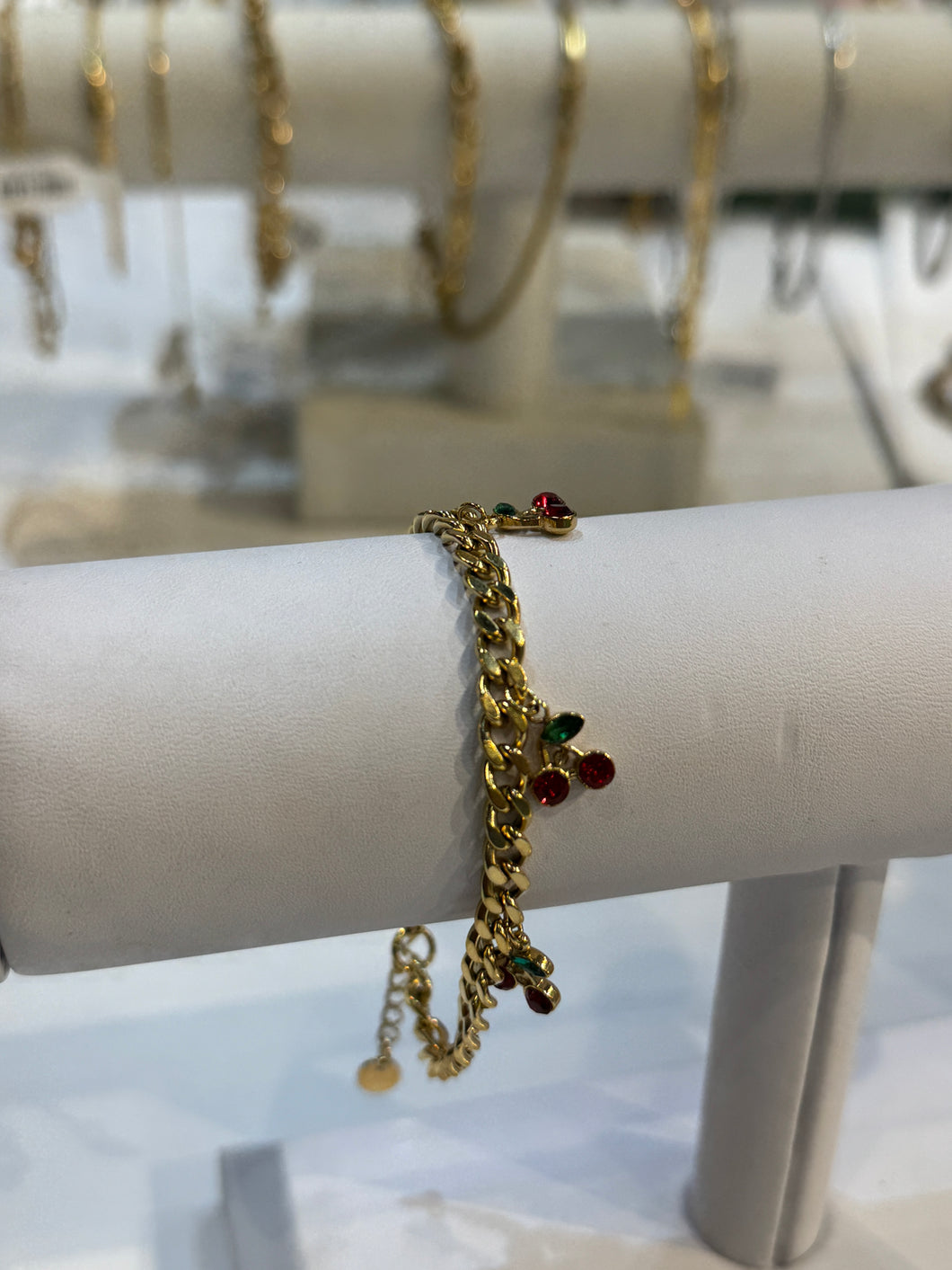 Gold Breeza Cherry Charm Bracelet