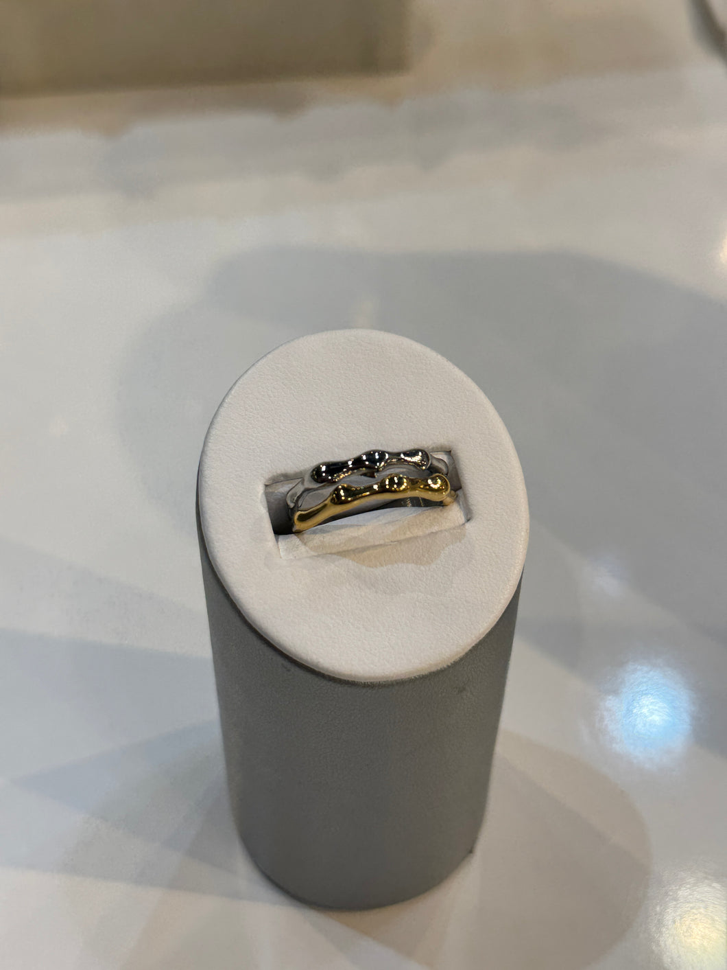 Two Tone Double Layered Adjustable Ring