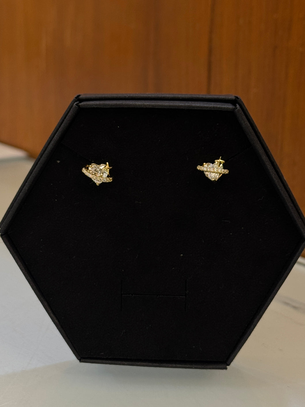 Gold Starseed Heart Diamond Earrings