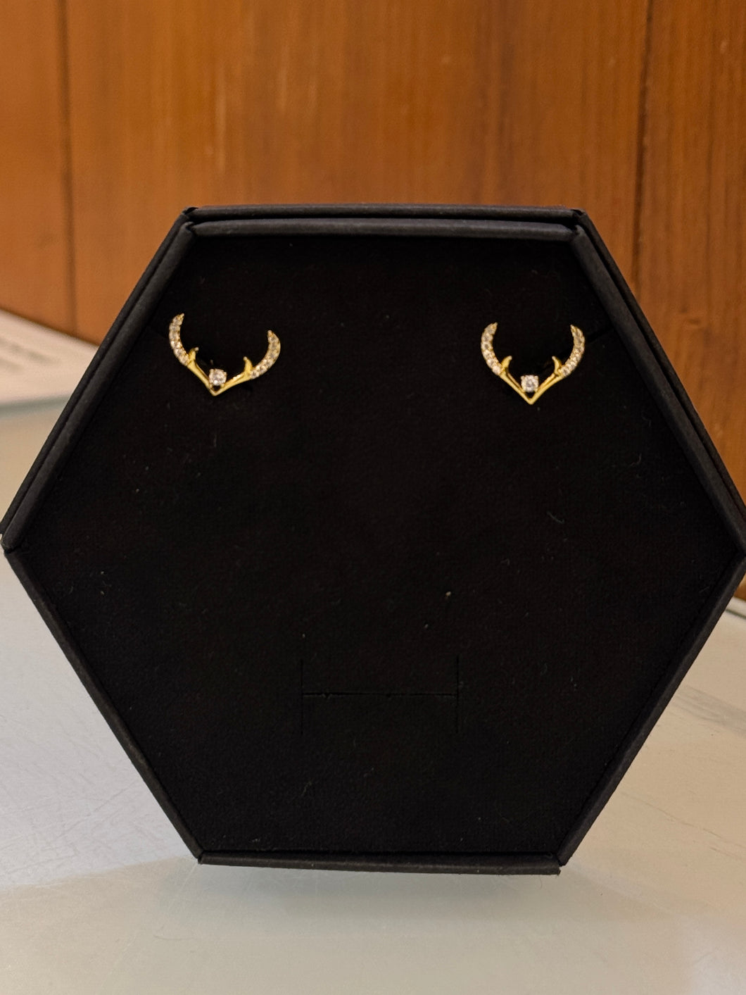 Gold Antler Diamond Earrings