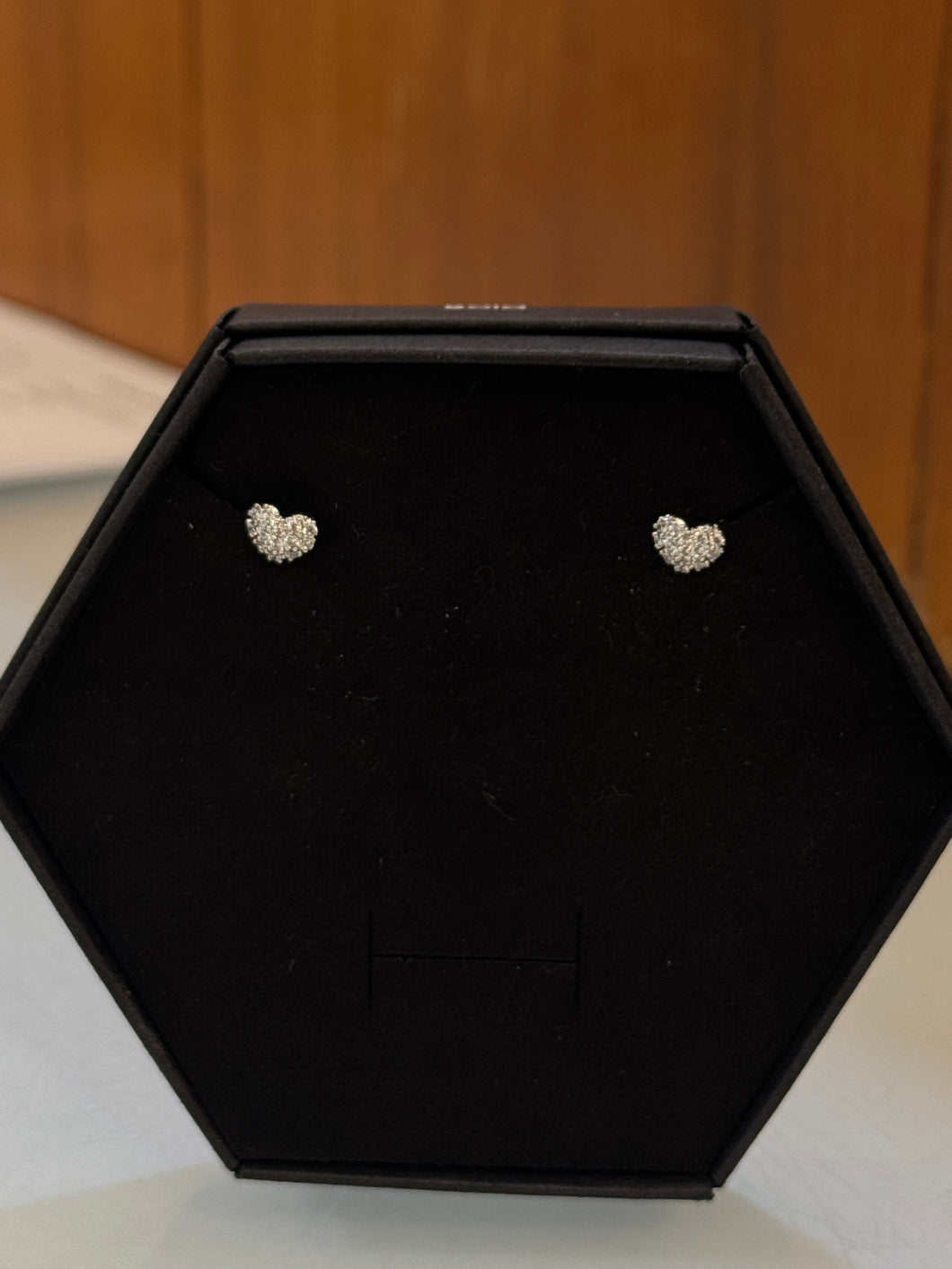 Silver Reese Diamond Heart Stud Earrings