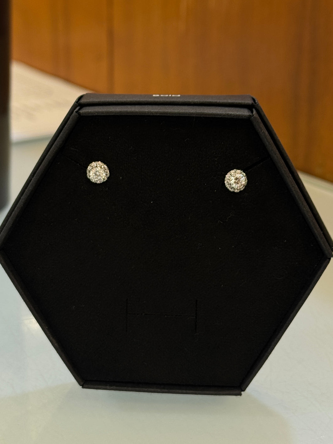 Silver Reesa Round Diamond Stud Earrings