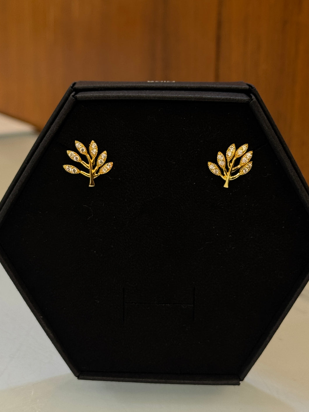 Gold Louisa Leafy Diamond Earrings
