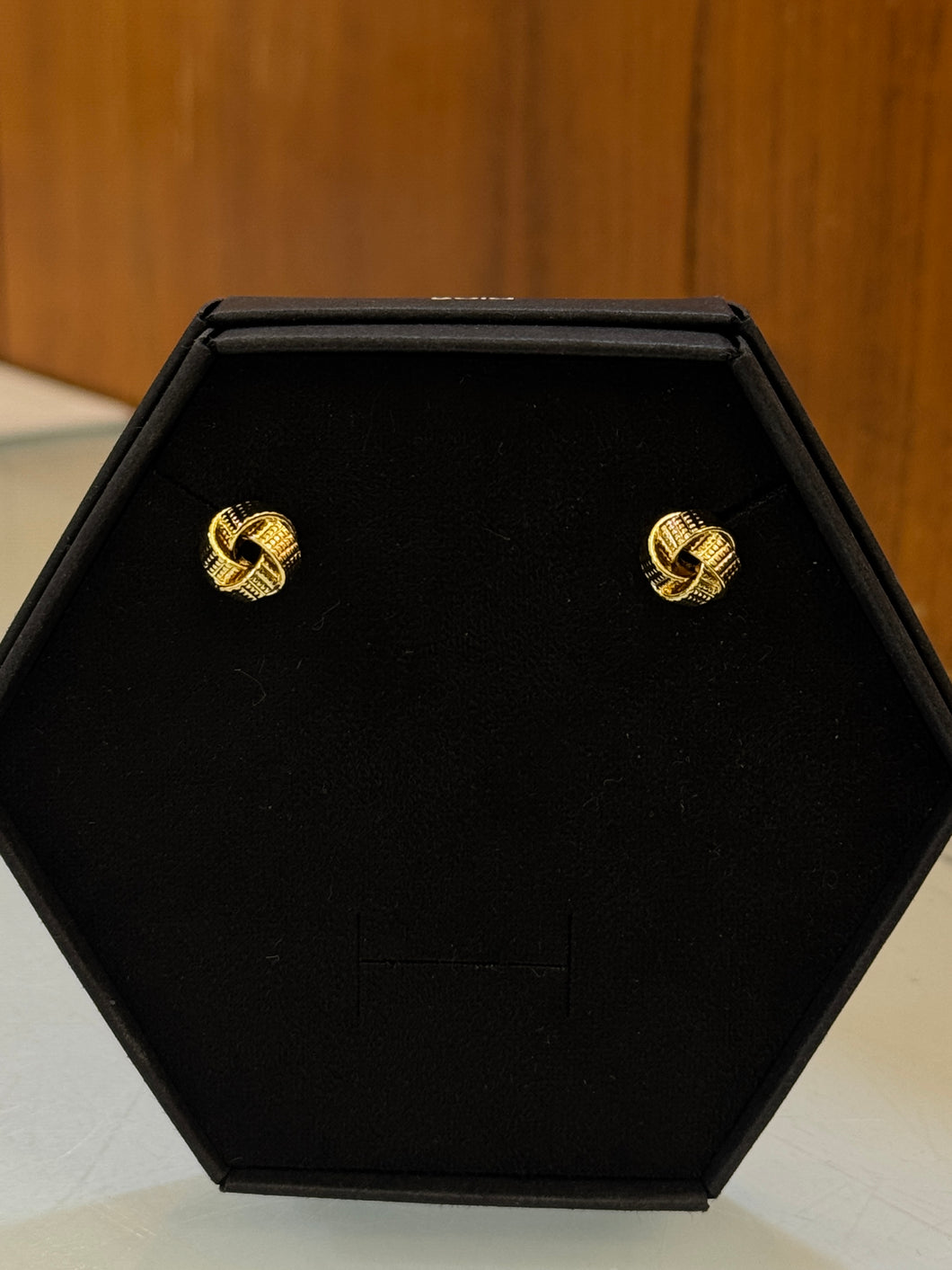 Gold Brynn Textured Knot Stud Earrings