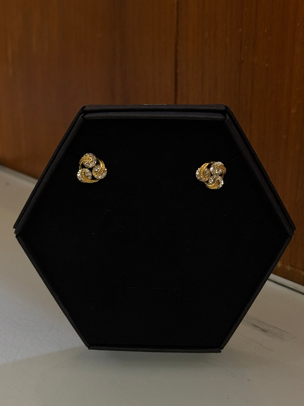 Karri Gold Swirl Diamond Stud Earrings
