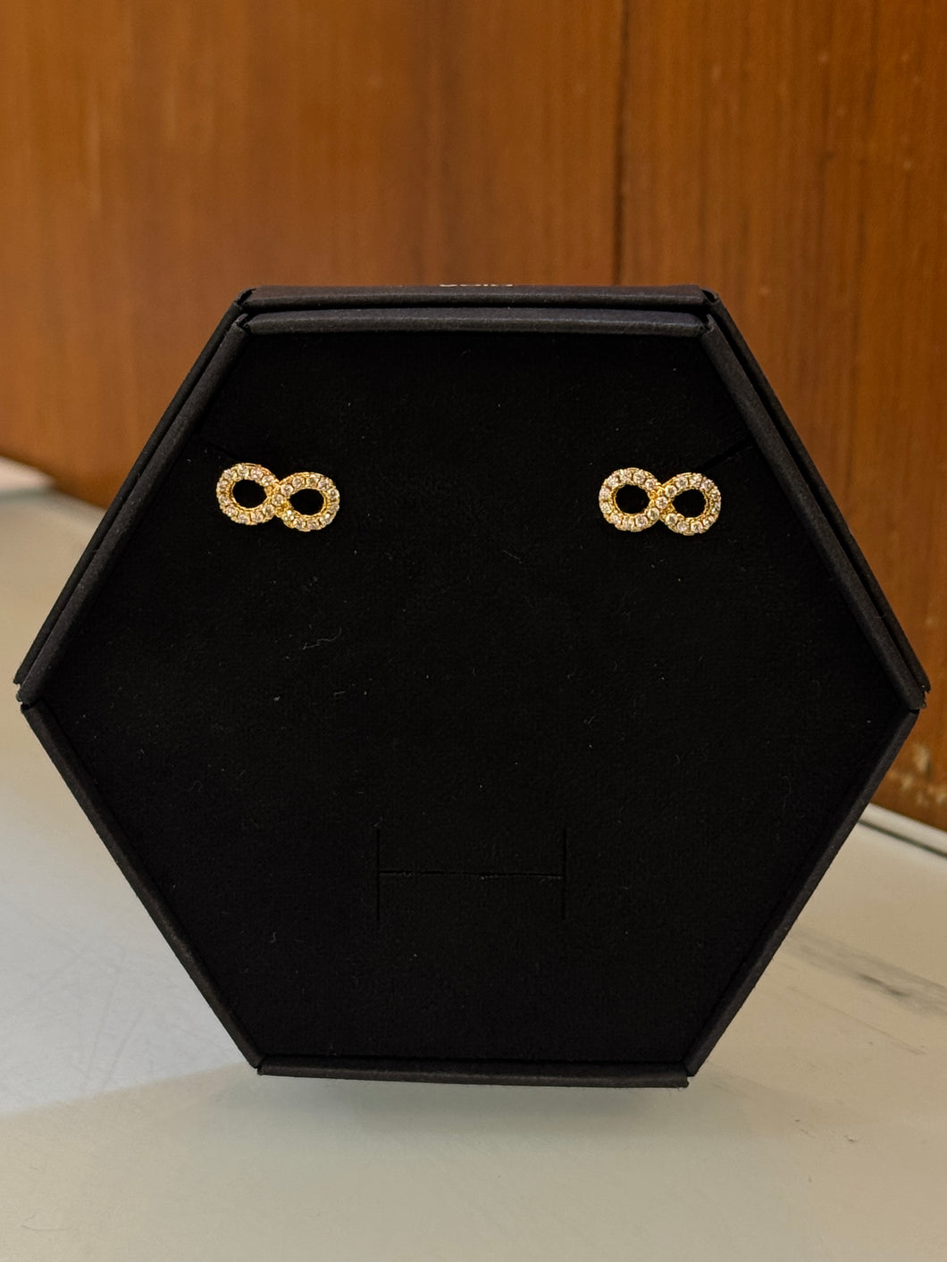 Gold Infinity Diamond Earrings