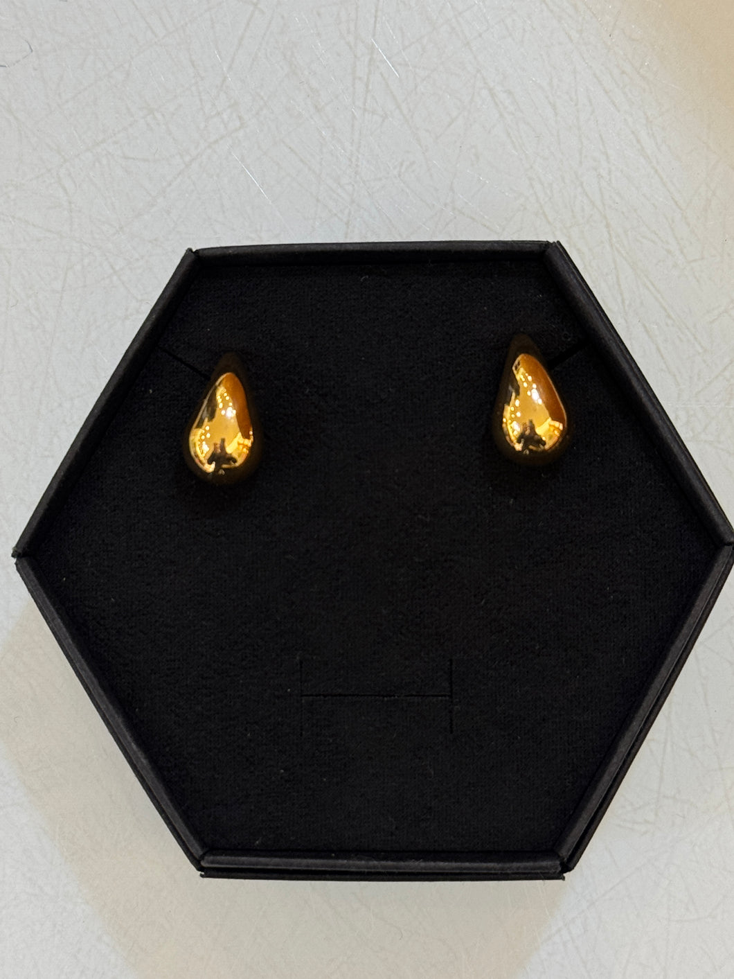 Mini Stefi Gold Raindrop Stud Earrings
