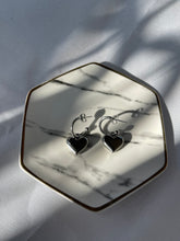 Load image into Gallery viewer, Silver Heart Drop Earrings
