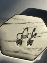 Load image into Gallery viewer, Silver Butterfly Drop Earrings
