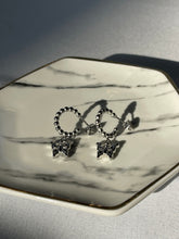 Load image into Gallery viewer, Silver Butterfly Drop Earrings

