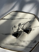 Load image into Gallery viewer, Silver Heart Drop Earrings
