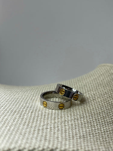Stainless Steel Non-tarnish Two Tone Ring For Your Loving Partner