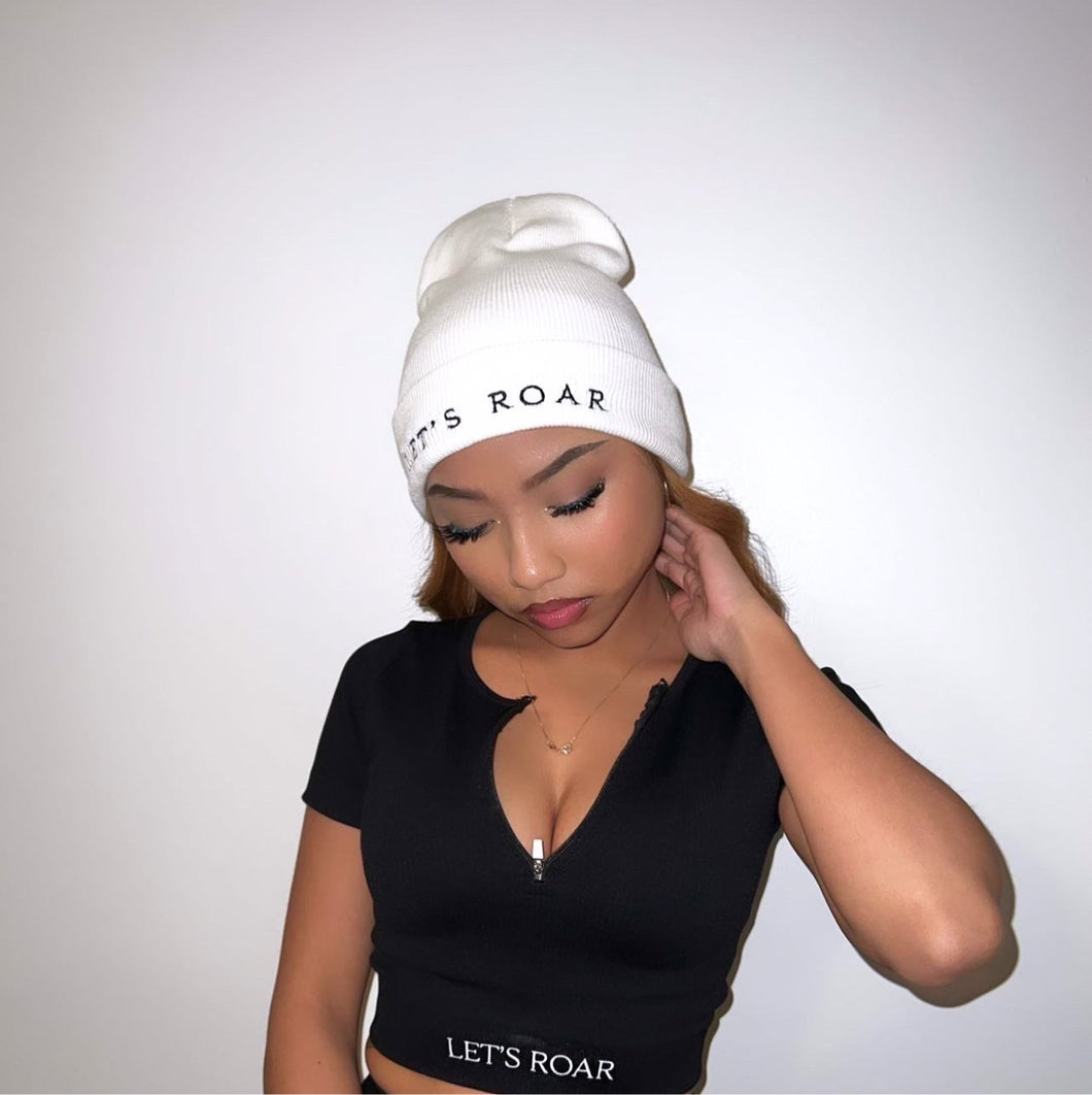 Best High Quality Let's Roar Printed Beanie - Classic Hats